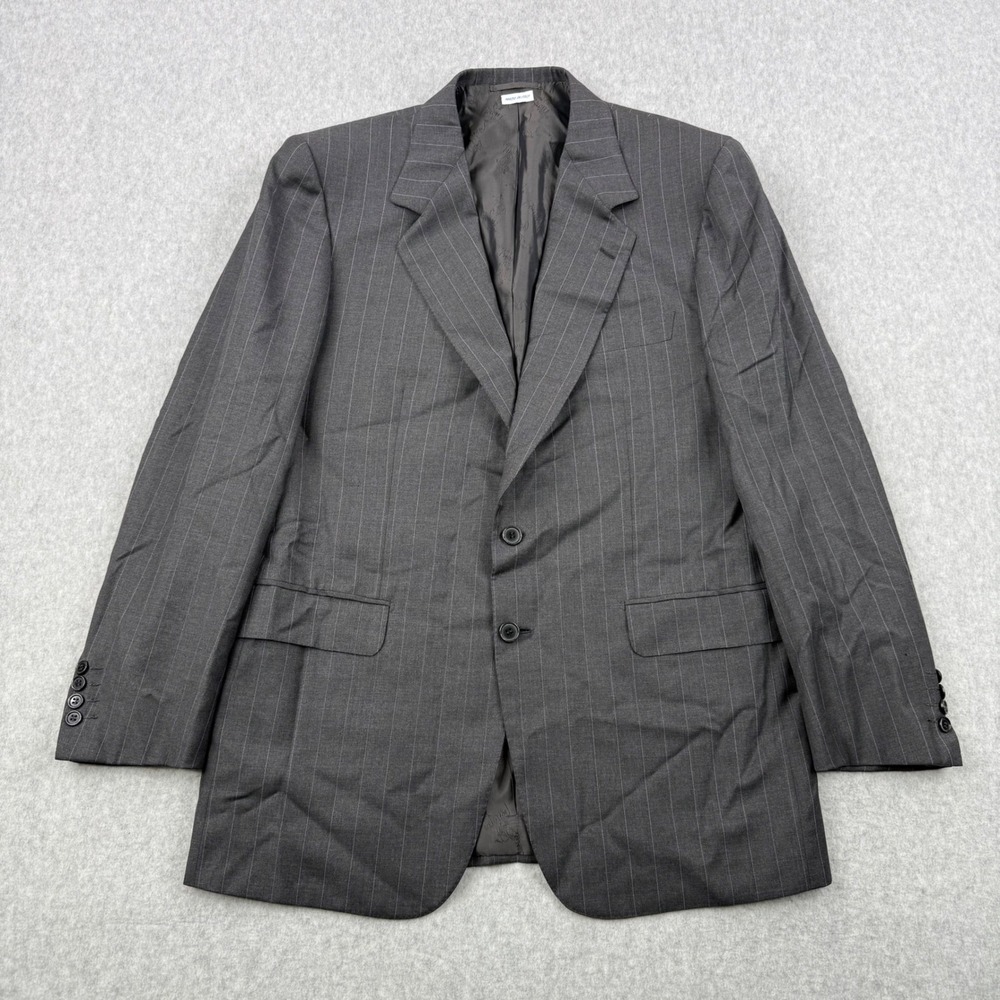 Vintage Brioni Blazer Men 40 Gray Pinstripe Wool Sports Coat Neiman Marcus Italy